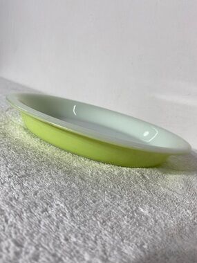 Vintage PYREX #209 Lime Green 8 1/2" Milk Glass Pie Plate Cottagecore Country